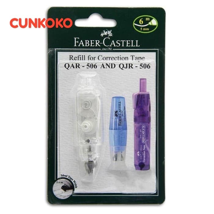 

Unik Correction Tape Faber-Castell Refill Qar-506 And Qjr-506 ( 6M X 5Mm ) Murah