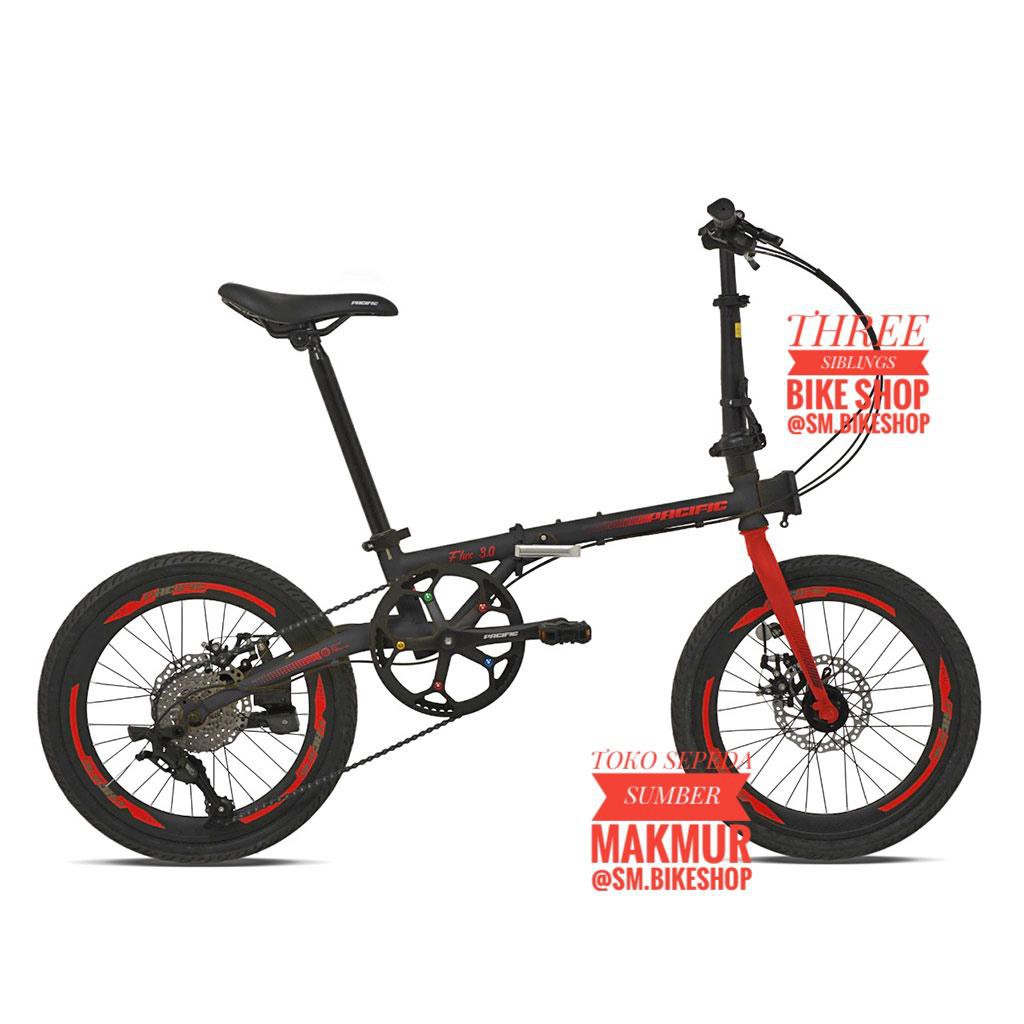 SEPEDA LIPAT PACIFIC FLUX 3.0 20 INCH WARNA METAL BLACK