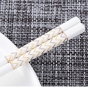 H 691 SUMPIT KERAMIK UNIK CLASSIC LES EMAS POLOS PUTIH CHOPSTICK KEREN-GOLD WAVE