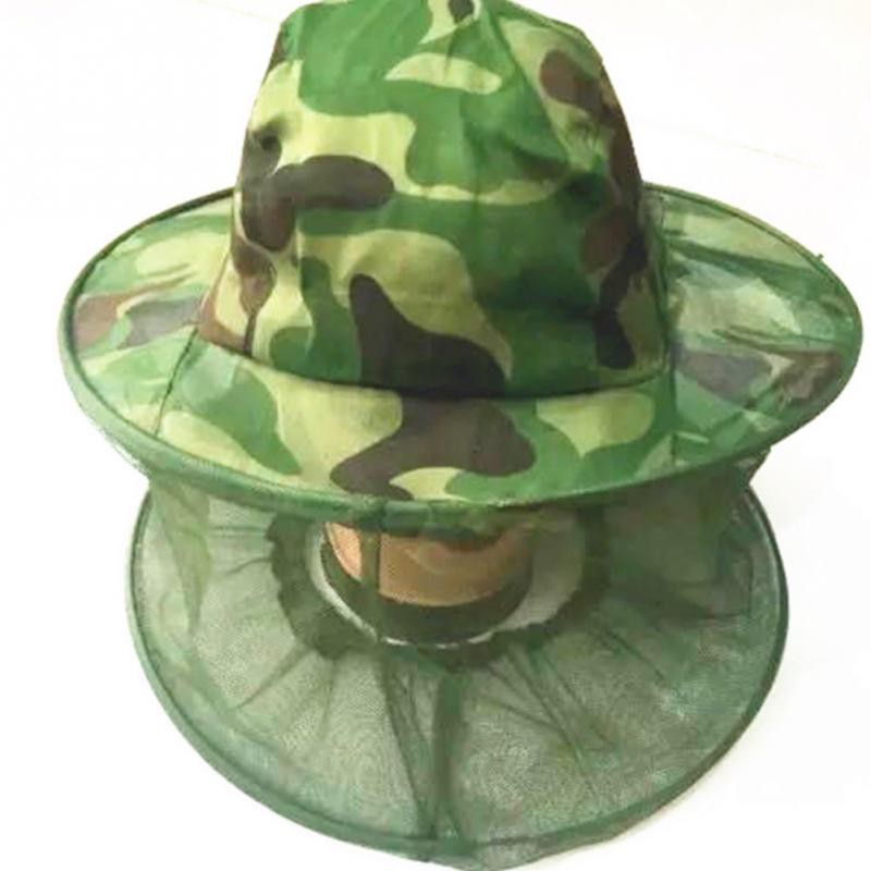 Topi Mancing Jaring Camouflage Anti Nyamuk Lebah - Green--KLV