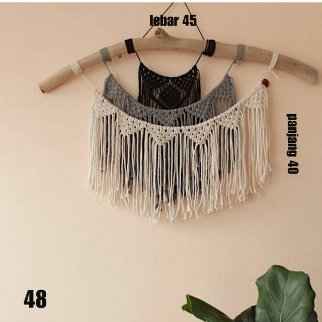 Macrame tali rajut hiasan dinding gantung frame