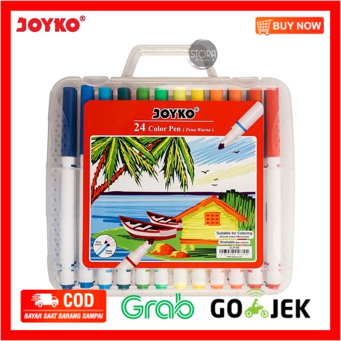 

(BISA COD) Joyko Color Pen 24 Colour Pena Warna CLP-05 Color Pen Washable