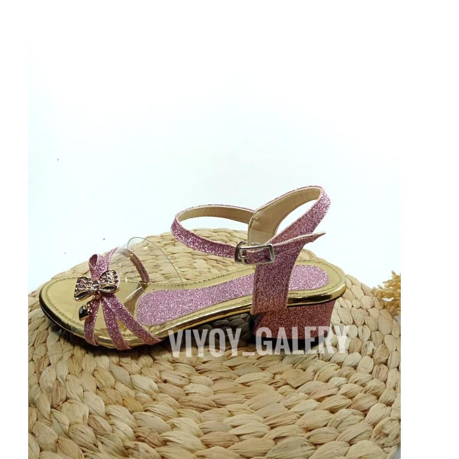 SALEE.. Sandal Anak Heels Monika Sandal Hak Tinggi Mika Bening Pita Sandal Anak Perempuan
