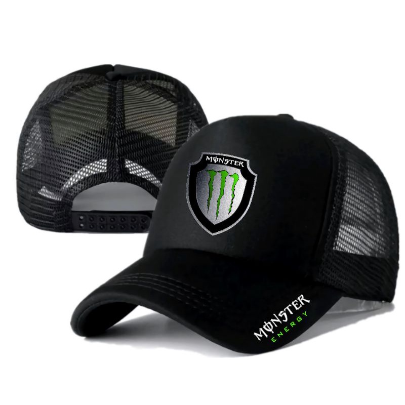 REAL PICTURE !!! TOPI JARING PRIA WANITA DESIGN MONSTER ENERGY LOGO FULL DTF PRINTING-3