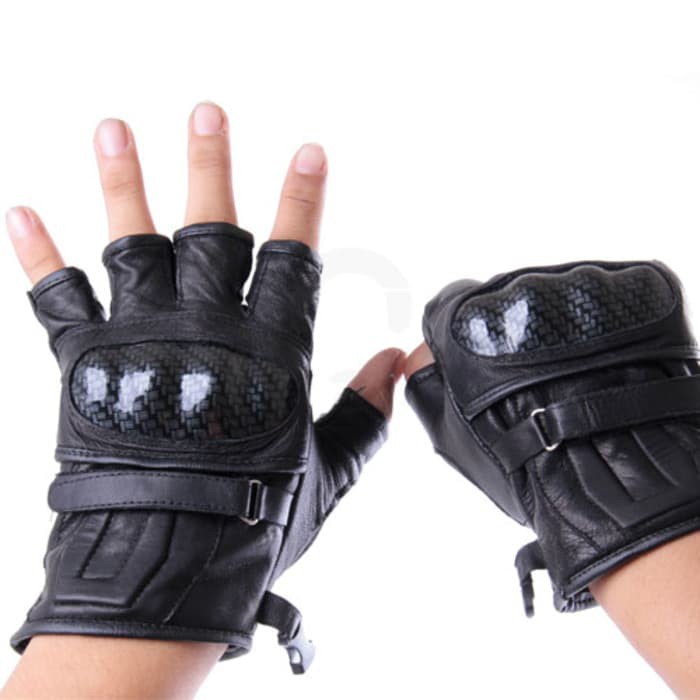 Sarung Tangan Kulit Batok Motor Kulit Domba Asli Glove Half Protector