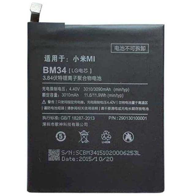Baterai Batre Xiaomi Redmi Note / BM34 Original 99%