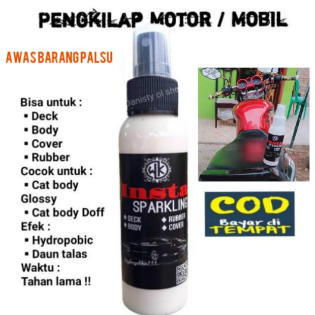 pengkilap body mobil/motor insta sparkling plus kain micro fiber