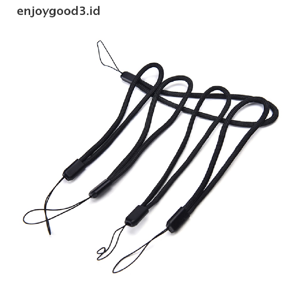 (Rready Stock) 5x Tali Lanyard Bahan Nilon Warna Hitam Untuk Kamera Ponsel iPod USB mp3 mp4 (ID)