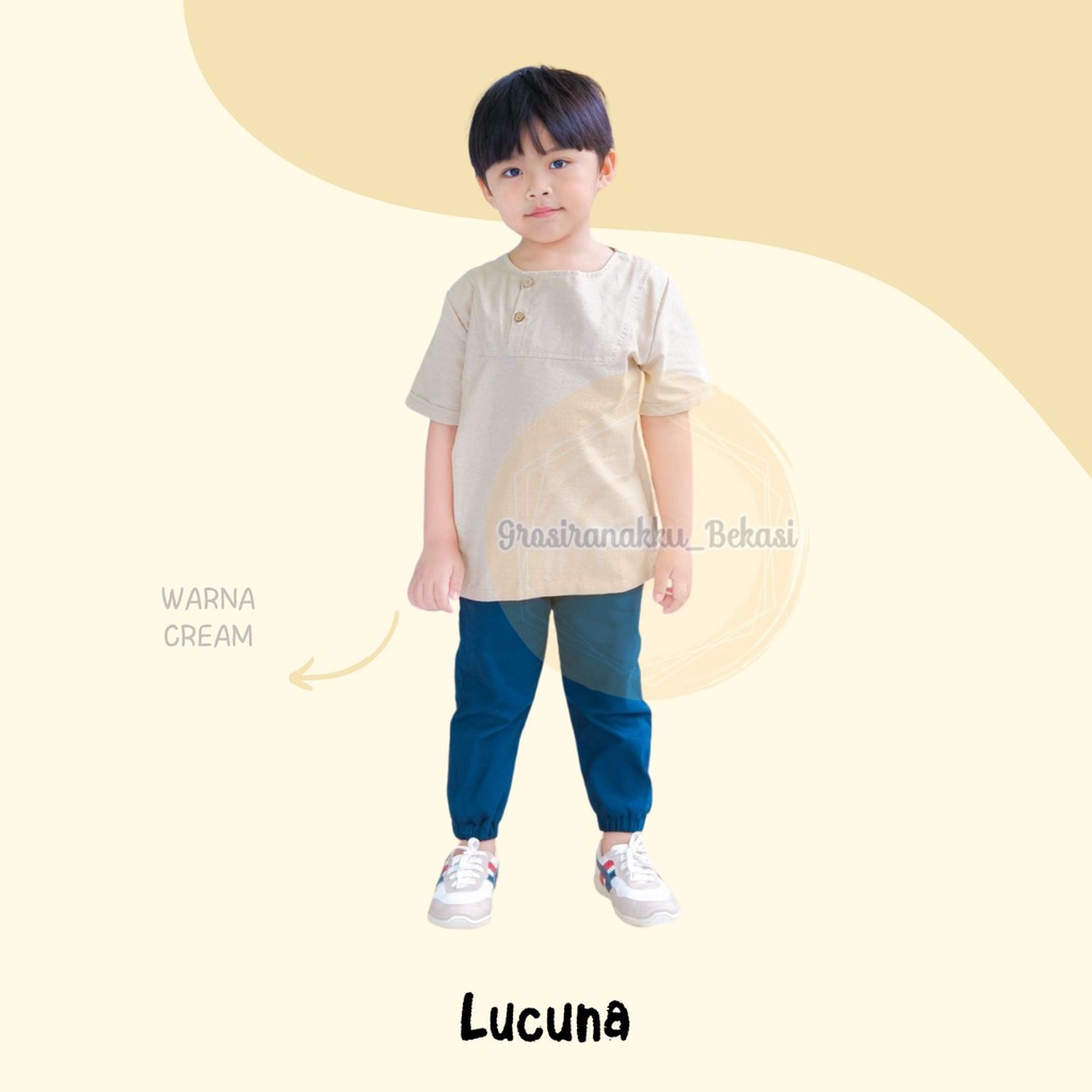 Koko Anak Noah Lucuna Linen Warna Krem 1-5tahun