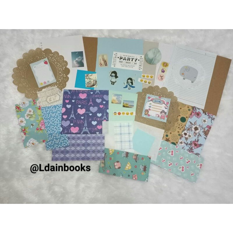 

Journal Kit Blue/Jurnal Kit Biru Papers and Stikers Aesthetic Cute 35+++