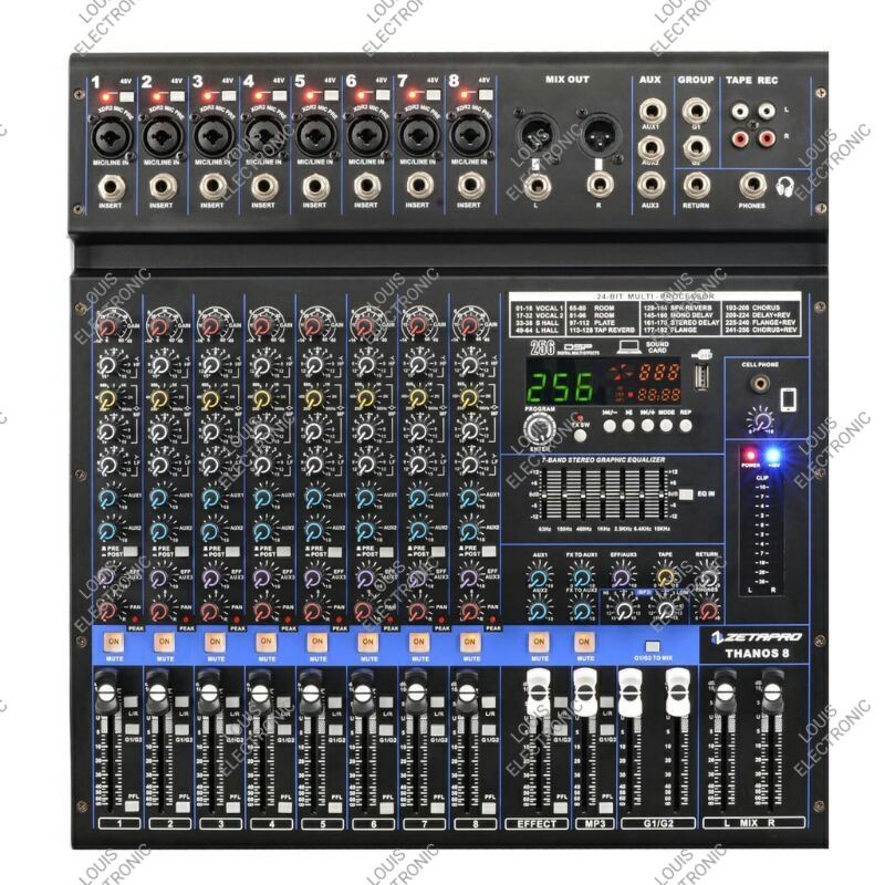 Mixer Audio ZETAPRO THANOS 8 THANOS8 8 Channel ORIGINAL