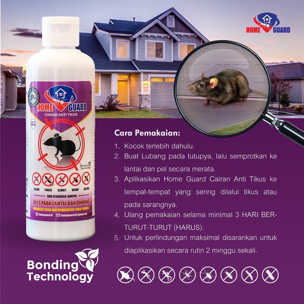 Home Guard Cairan Anti Tikus 250ml /Anti Cicak/Anti Tokek/Anti Rayap/Anti Kecoa/Anti Serangga Homeguard