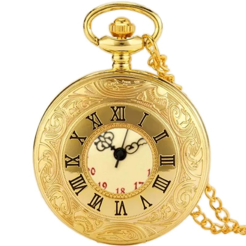 pocket watch Jam saku mewah dan exclusive romawi gold keren mewah full gold