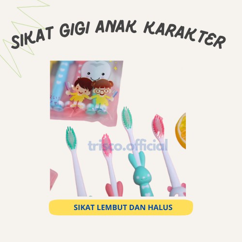 Trisco Sikat Gigi Anak Karakter Lucu Warna Warni 4 Pcs