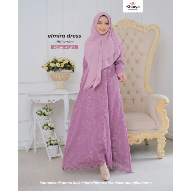 Elmira Dress Khaiya Gamis Busui/Gamis Pesta/Gamis Brukat [Khaiya]