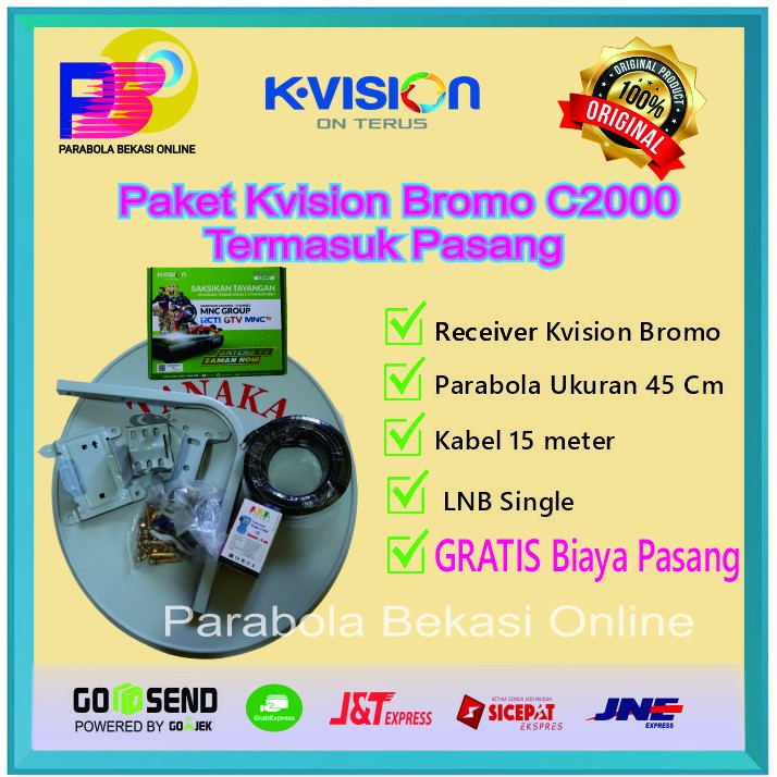 Paket Kvision Ku Band Bromo C2000 Plus Pasang