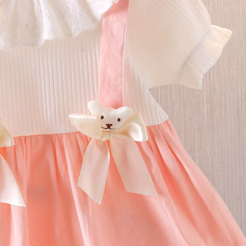 【Happy Baby】0-4Tahun QZ-88 Dress Tali Depan Boneka bear  anak perempaun