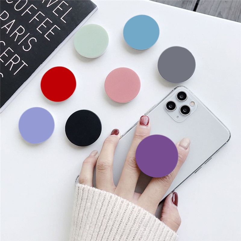 Ring Holder Smartphone Universal Bentuk Bulat Warna Polos Untuk For Iphone Samsung Huawei