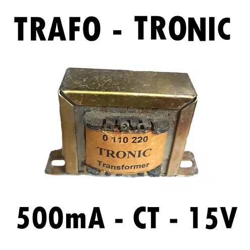 Trafo Tronic 500mA CT Output 15 12 6 CT 6 12 15 VAC Travo transformer Kotak Power Ampli Aktif Merk Tronic ASLI