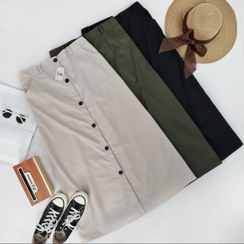 Casual Button Skirt - AC