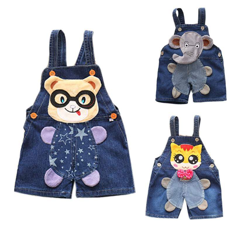 Overall Celana  Pendek  Jeans  Bayi  Laki laki Perempuan  