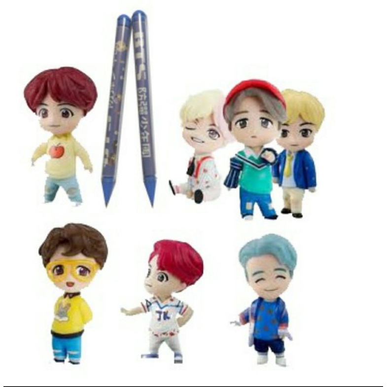 Action Figur BTS Model Pulpen Mini Figure Action BTS Bentuk Pena