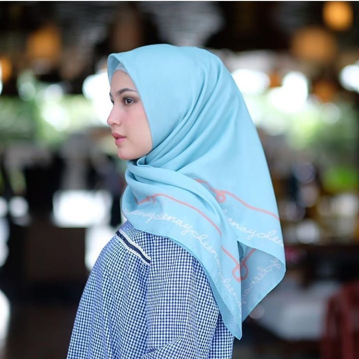 Jilbab Biru Deenay Polos