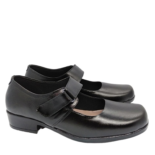 Sepatu paskibraka wanita kulit asli original hitam polos big size jumbo formal pantofel cewek hak 3cm glossy buat sekolah anak perempuan slip on tali gesper perekat kreket selop slop terbaru kekinian murah promo cuci gudang gratis ongkir bayar ditempatCOD