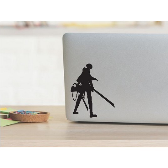 Stiker Siluet Levi Attack On Titan Anime Laptop HP Cutting Sticker