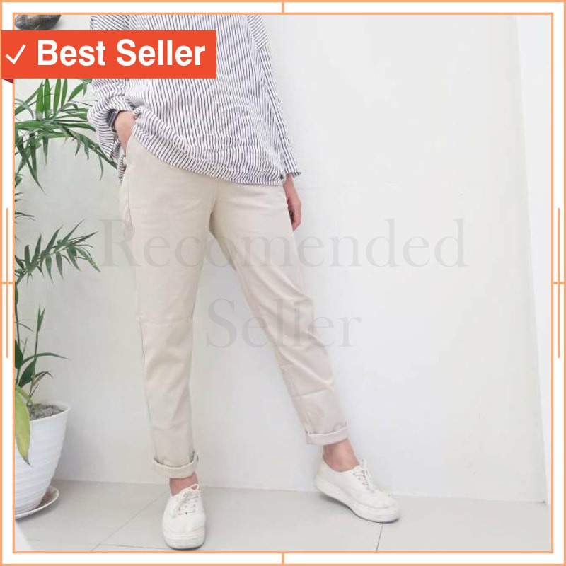 NEW CELANA WANITA MURAH MODEL TERBARU 2020 CREAM BAGGY PANTS | NUDE | BEIGE | CELANA BAGGY