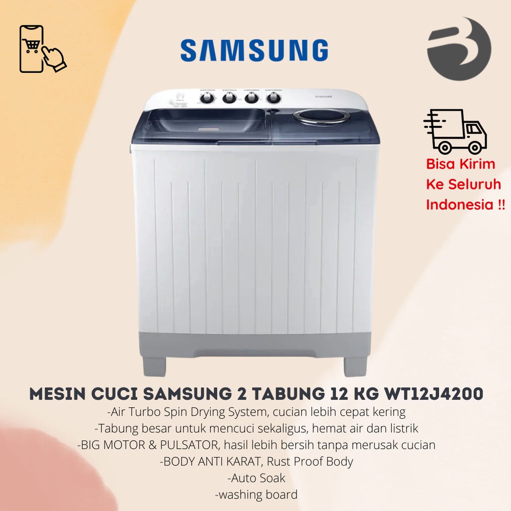 MESIN CUCI SAMSUNG 2 TABUNG 12 KG WT12J4200 / WT16B5240