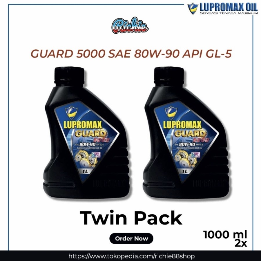 Lupromax Guard 5000 SAE 80W90 API GL5 Oli Transmisi Manual Twin Pack