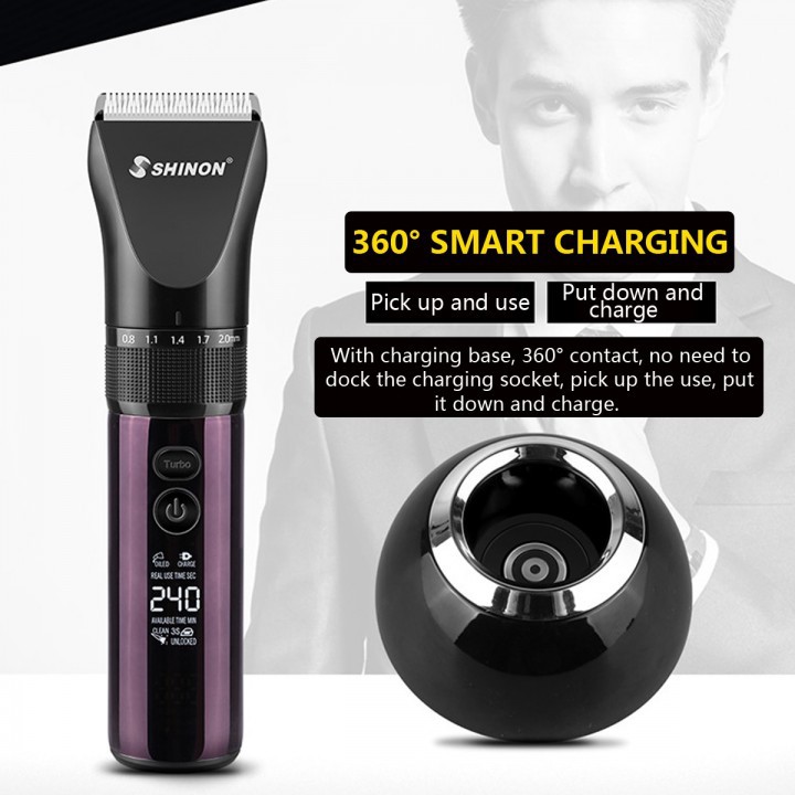 SHINON SH-7627 - Professional Electric Hair Trimmer with LCD Display