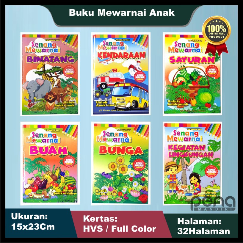 Buku Anak TK PAUD - Senang Mewarnai Untuk Aanak TK dan PAUD Murah