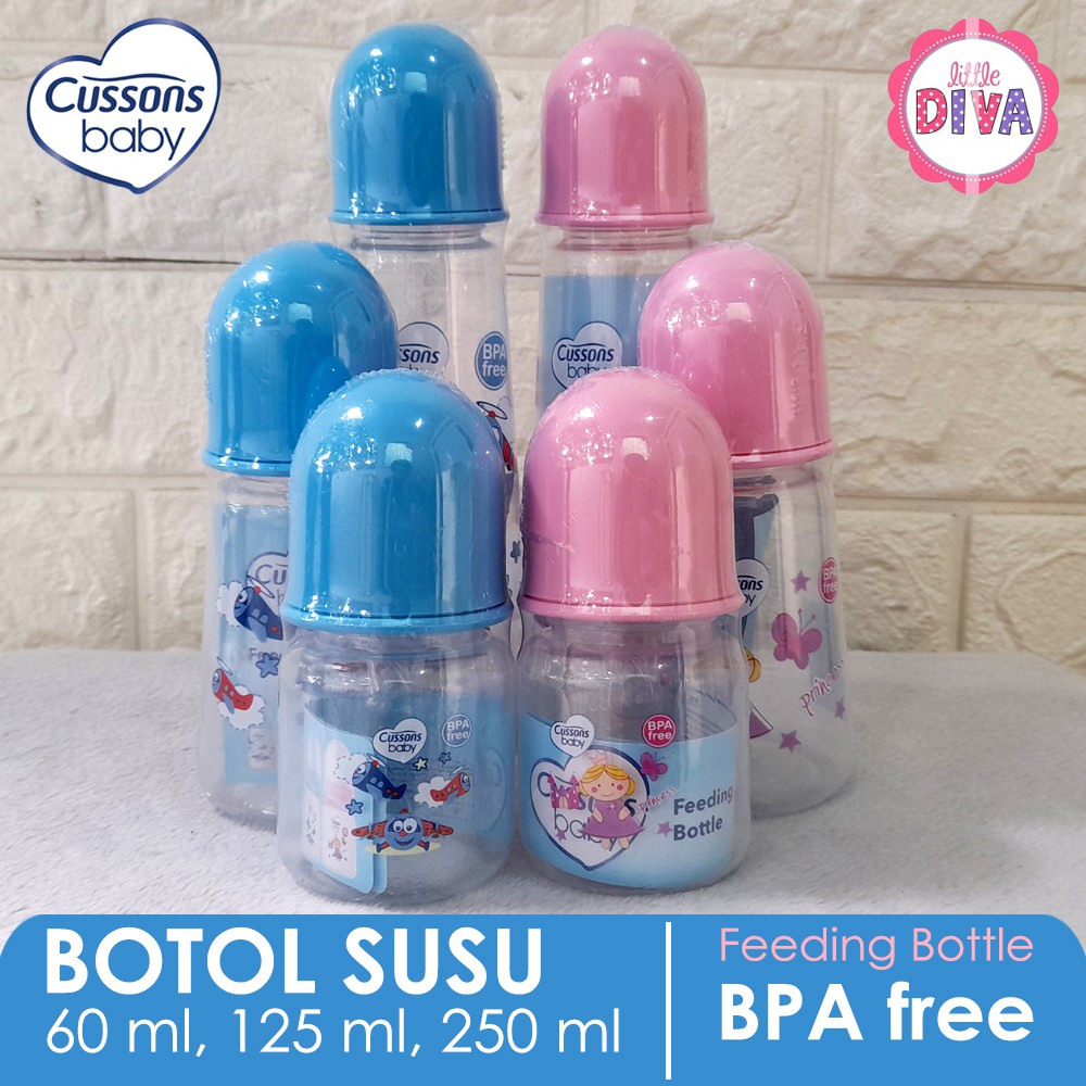 Botol Susu Bayi Cussons Baby 60 125 250 ml - FEEDING Milk BOTTLE  BPA Free cusson baby dot