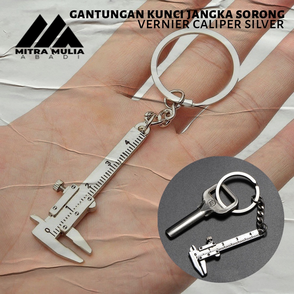 Gantungan Kunci Jangka Sorong | Keychain Jangka Sorong Stigmat Caliper - Silver