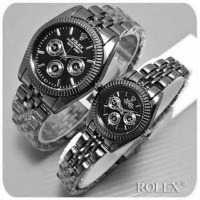 JAM TANGAN COUPLE ROLEX RANTAI FREE BOX & BATTER JAM