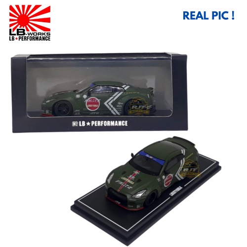 LB Performance GT-R R35 Zero Fighter Green Diecast Mobilan Car Mainan Toy