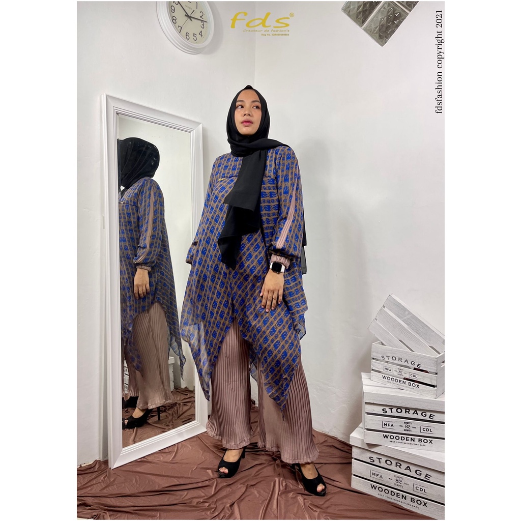 GAMIS DRESS TERBARU SETCEL YUMNA ORI ALFARO ITY CREPE FDS FASHION