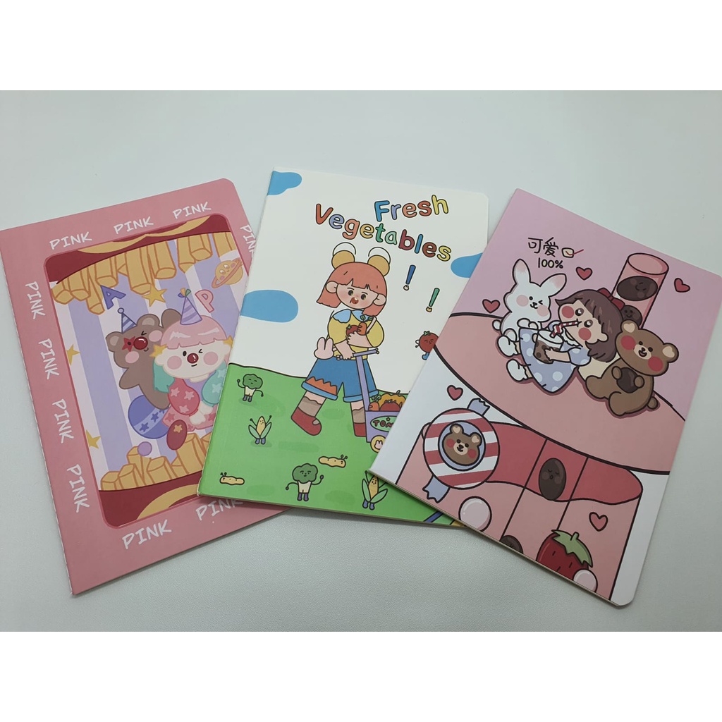 Buku Notes Cute Cartoon Character Notebook Lucu Import A5