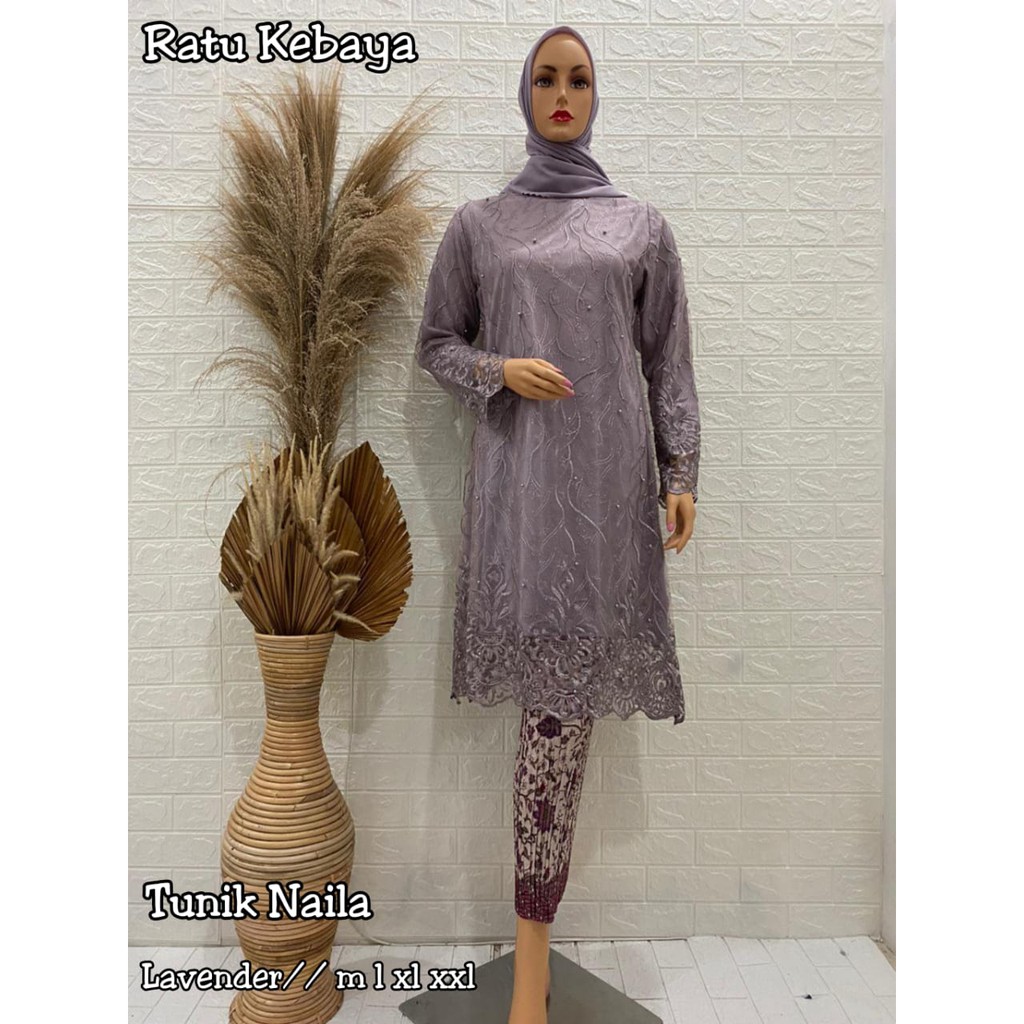 PROMO SET TUNIK TULLE MUTIARA BORDIR NASWA / SET TUNIK TULLE MUTIARA BORDIR / TUNIK KONDANGAN