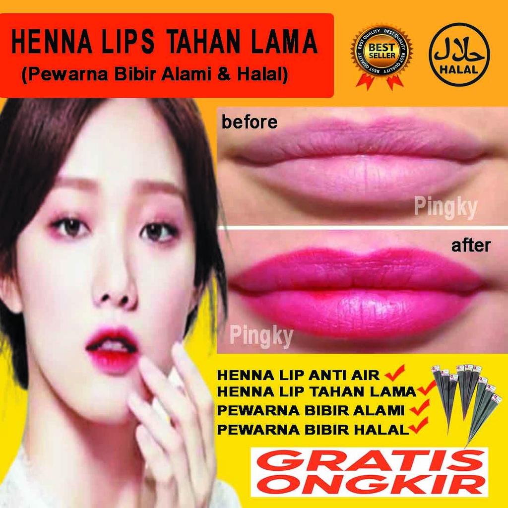 HENNA BIBIR / HENNA PEMERAH BIBIR / HENNA LIPS HALAL / HENNA BIBIR MENCERAHKAN / HENNA BIBIR MEMERAH