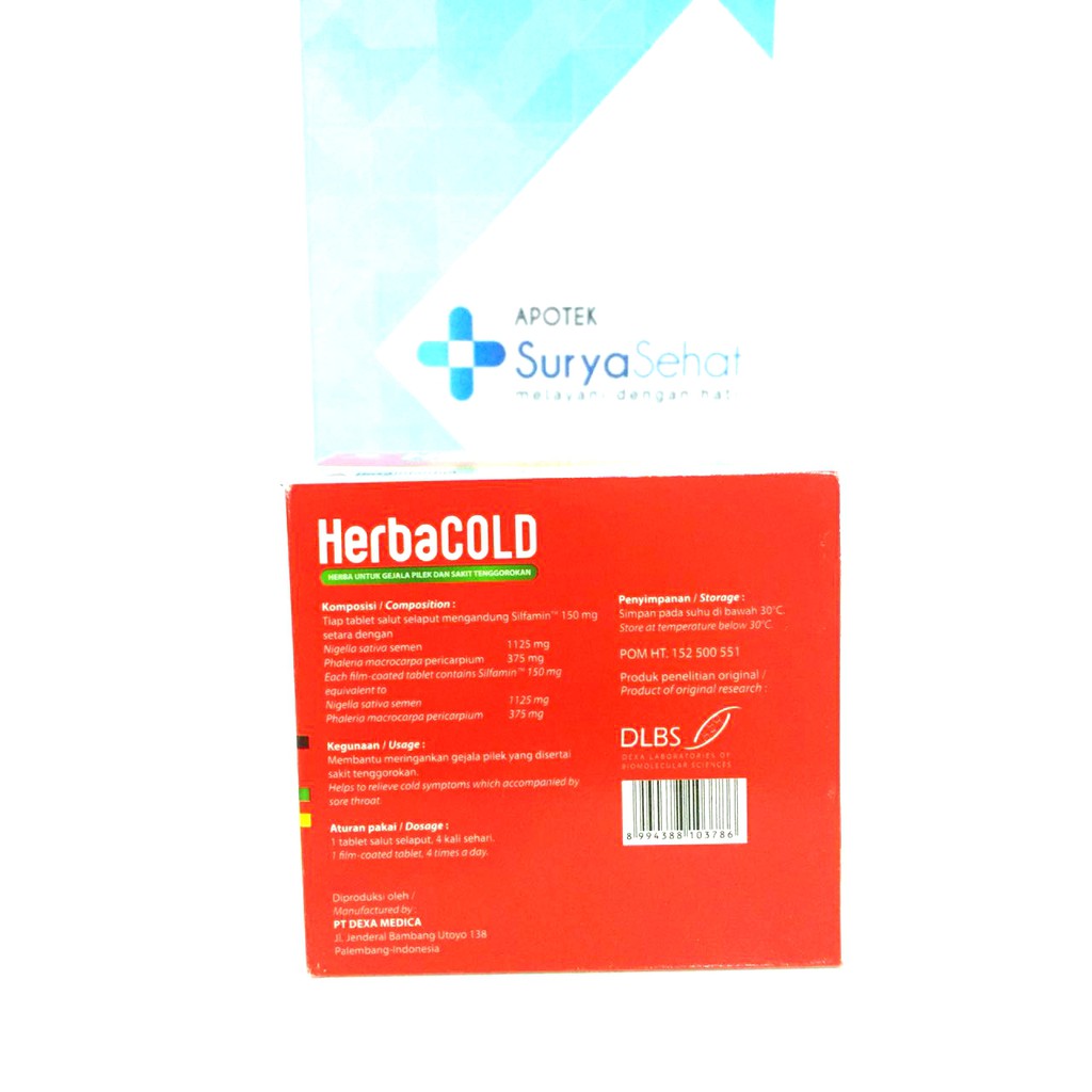 HERBACOLD isi 30 tablet (meringankan Pilek disertai Sakit Tenggorokan)