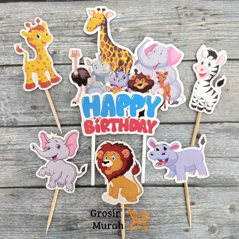 Cake Topper Animals/Topper Kertas Animals