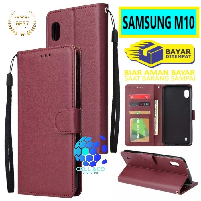 Flip cover SAMSUNG M10 Flip case buka tutup kesing hp casing flip case leather wallet