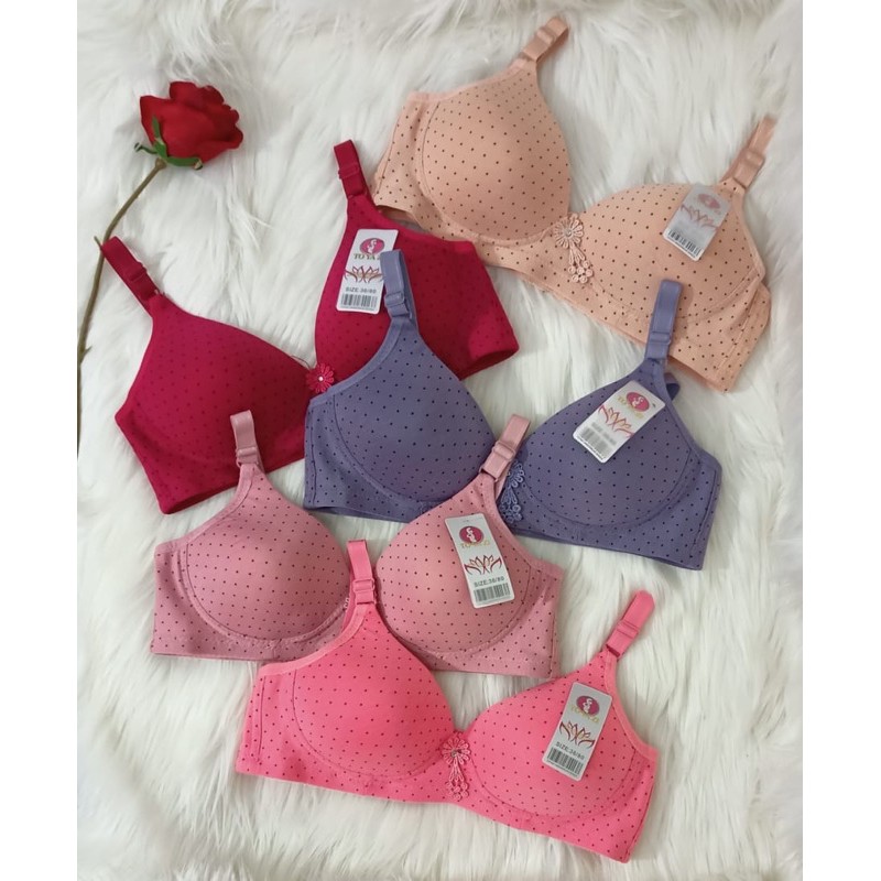 BH Bra Fashion Wanita / BH Busa Tipis Tanpa Kawat kancing 3 / TYZ BINTIK 245