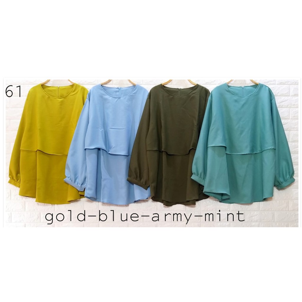 BIGCLO - (COD) LD 130cm Baju Atasan Jumbo BALAY 3XL Blouse Super Bigsize Lengan Panjang