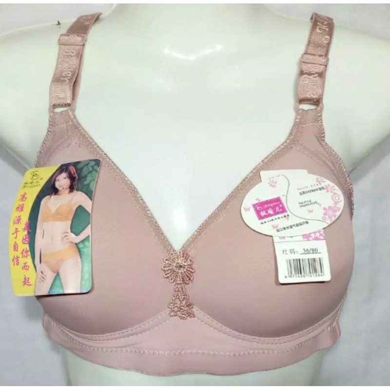 bh Jupe full cup tanpa kawat seksi polos kait tiga
