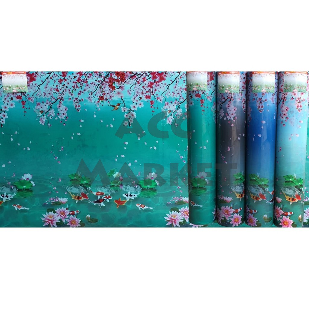 Fiber Pagar Motif Penutup Plastik Meteran Ikan Koi