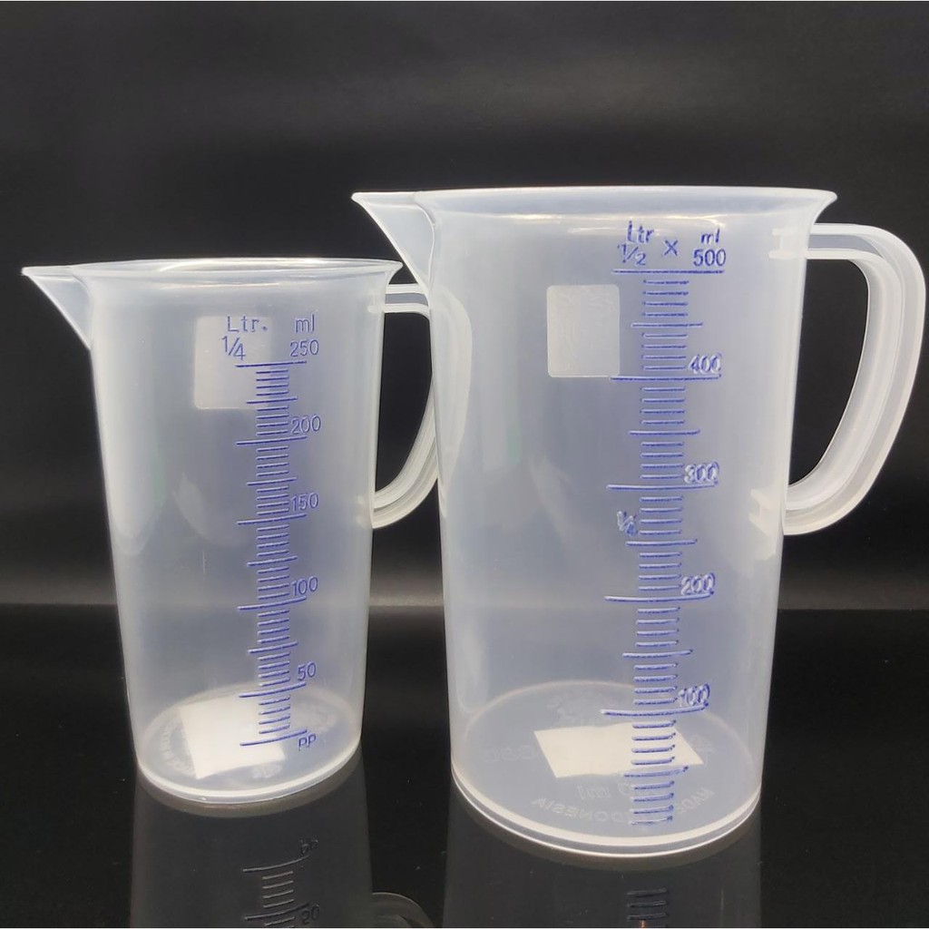 Gelas Ukur 250 Ml Takaran 250 Cc Bahan Plastik Tebal Merk Green Leaf Shopee Indonesia
